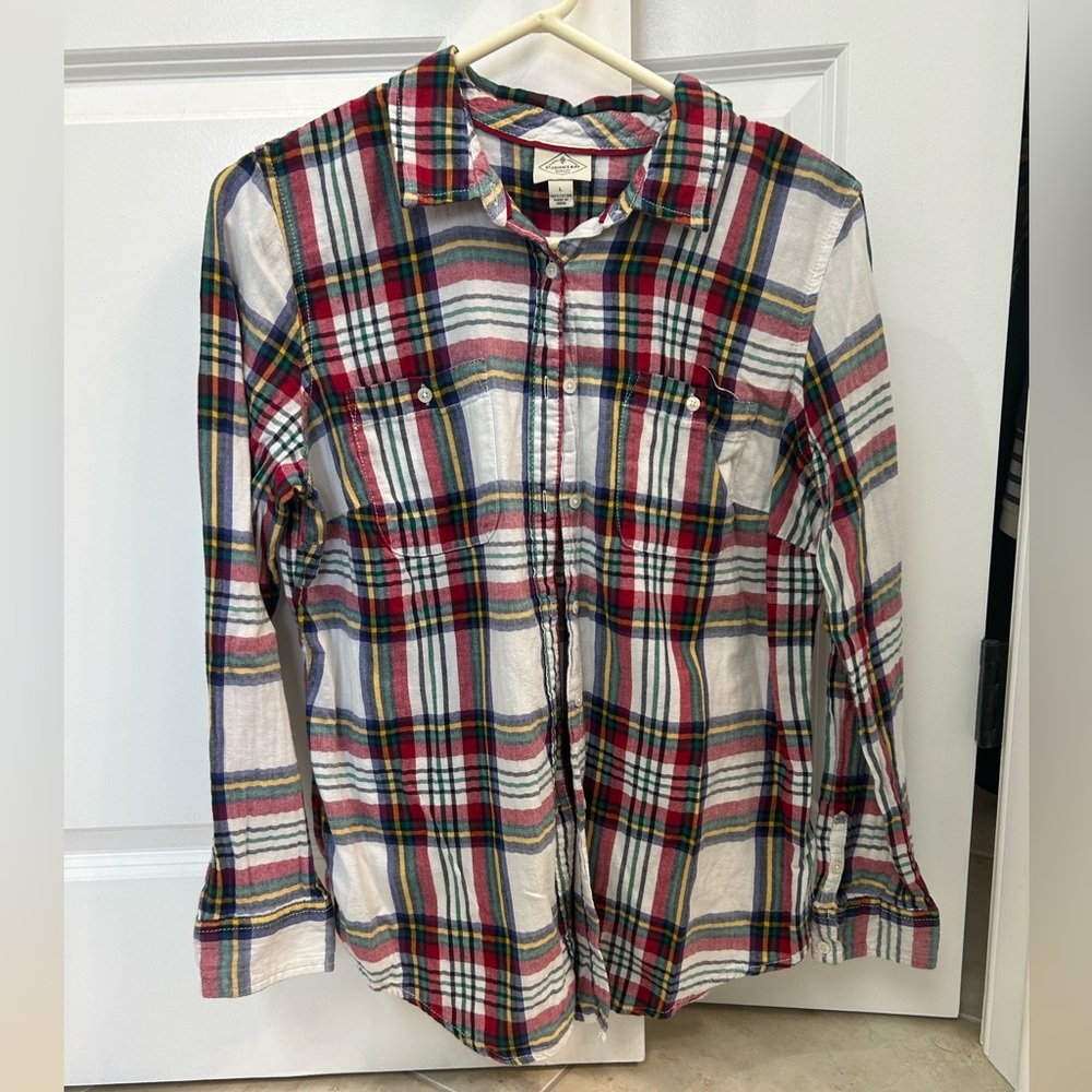 St. John's Bay Multicolor Plaid Flannel Shirt
